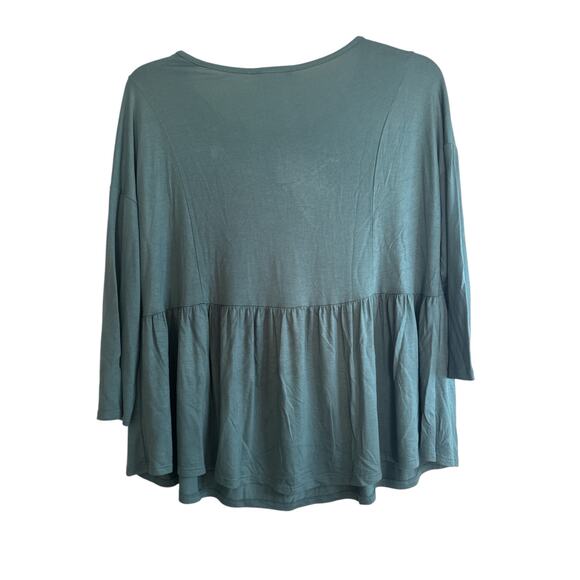 BUILT by Dreamers babydoll Top Blue Soft Half Sleeve Loose Fit Women's Small - Picture 3 of 5